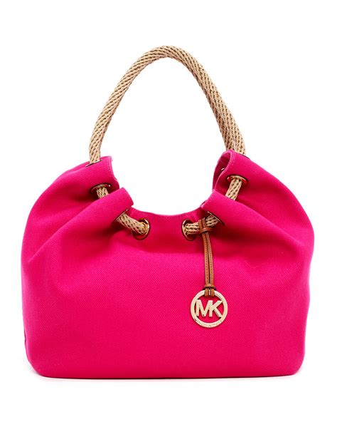 michael kors pink large tote bag|Michael Kors hot pink bag.